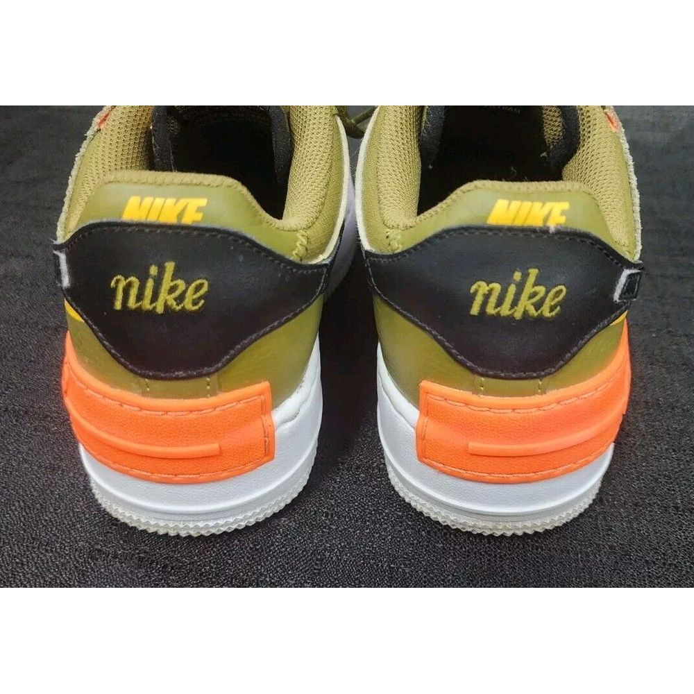 Rare Nike Air Force 1 Shadow Olive Orange Black DC1876-300 Womans Size 7.5 - Picture 5 of 9
